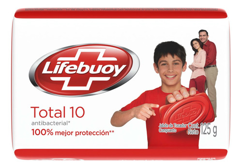 Jabón en barra Lifebuoy Antibacterial Total 10 125 g