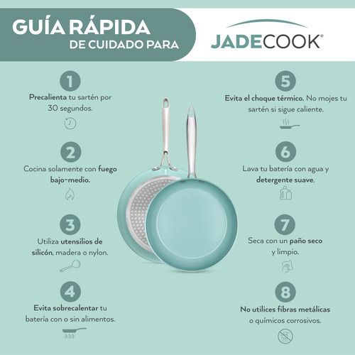 Juego De 3 Sartenes Jade Cook 28/24/20 Cm + Comal 32 Cm Color Sartenes Comal XL