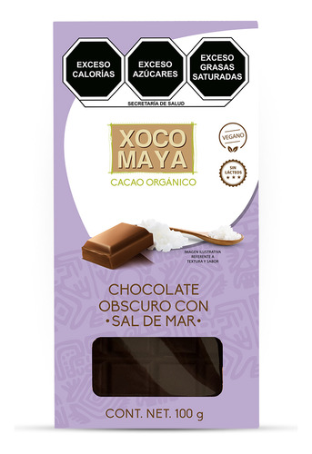 Barra De Chocolate Oscuro Con Sal De Mar 100g Xoco Maya 