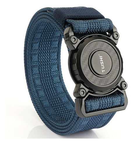 Cinturón Táctico Tejido Para Hombre, Equipo De Escalada Al A Color Azul Talla 125cm