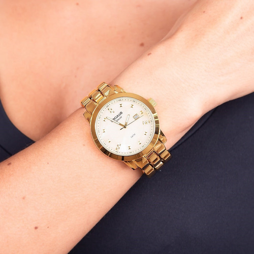 Relógio Feminino Seculus 20422lpsvda1 Aço Dourado