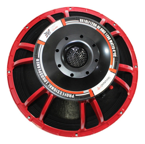 Bocina Dx18lf1200-re De 18puLG 1200w Rms Bobina 4 PuLG Color Rojo