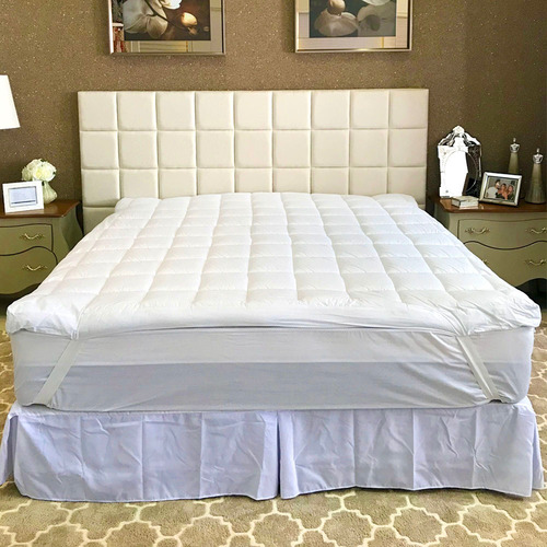 Pillow Top King Size 10cm Percal 200 Fios 193cm X 203cm