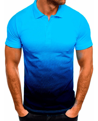 Polera Deportiva Casual B Para Hombre Con Solapa Degradada