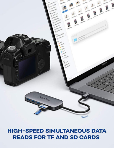 Imagen 8 de 8 de Hub Usb-c Adaptador Hdmi Macbook Pro Hootoo 100w Carga