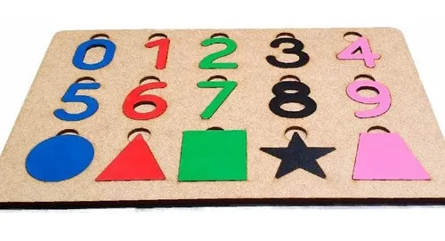 Jogo Números E Formas De Encaixe Quebra-cabeça Pedagógico