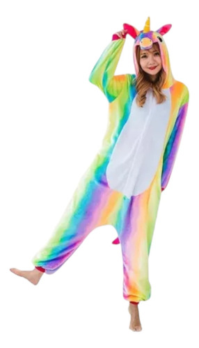 Pijama Disfraz Enterito Diseño Unicornio Colors Para Adulto