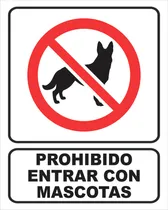Comprar Señalamiento Letrero Prohibido Las Mascotas 20x25 Lamina