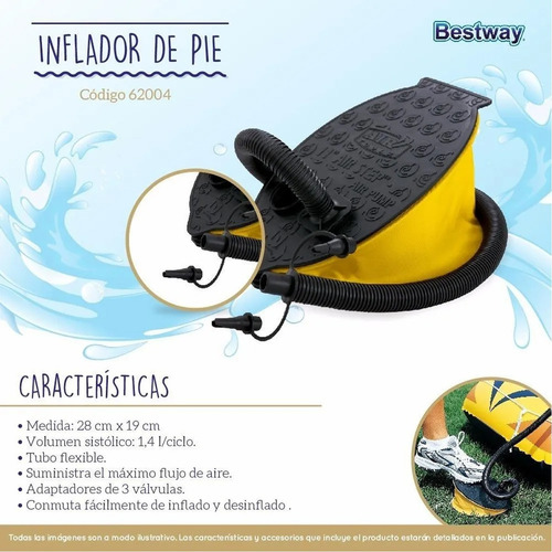 Imagen 2 de 9 de Inflador Rápido De Pie Pileta Inflables Pelotas Botes Crazy