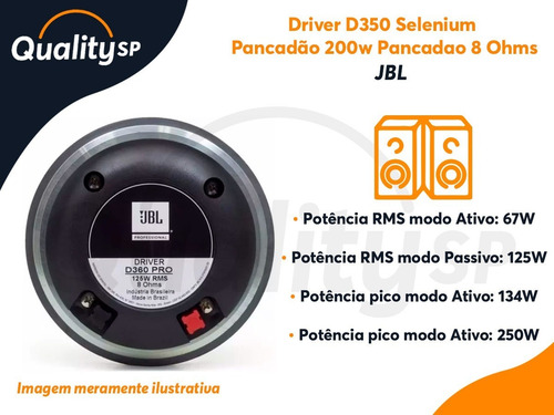 Driver Selenium Jbl D360 Pro 125w 8 Ohms Fixação Parafuso