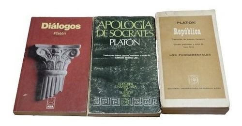 Lote 3 Libros De Platon. República, Apología Socrates&-.