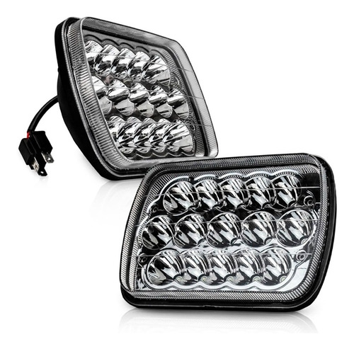 Faros 15 Led  5x7 Rectangular Luz Alta Y Baja 5 Par