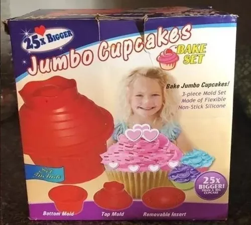 Large Cupcake Mold. Jumbo Cupcakes Bake Set - 25x Bigger Than a