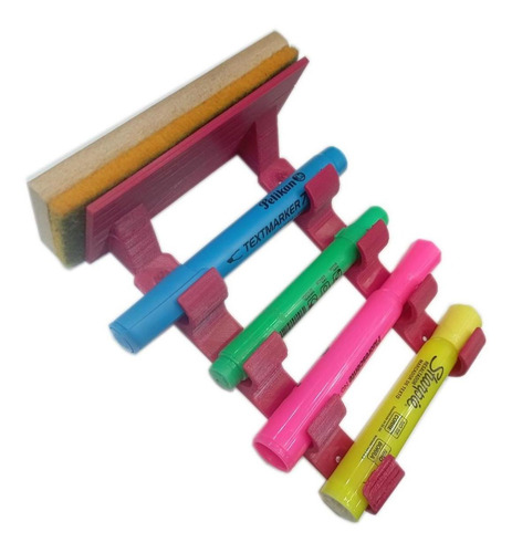 Soporte De Plumones Y Borrador, Mxzbz-015, 5 Pzs, 15x10x5cm, Color Rojo