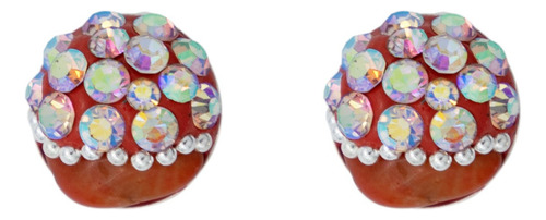 Colibri Dije Aretes Cadena Piedras Conjunto Grande Plata 925 Color Naranja
