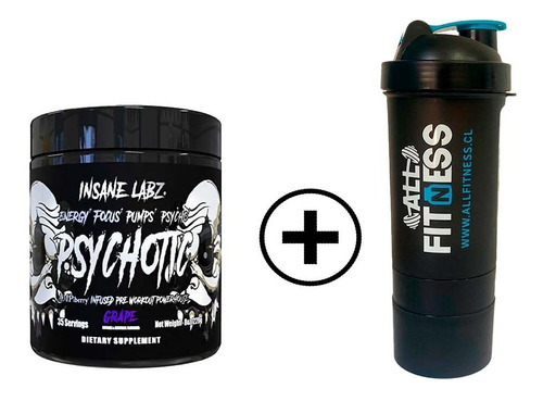 Preentreno Psychotic Black Insane Labz 35serv + Shaker 600ml