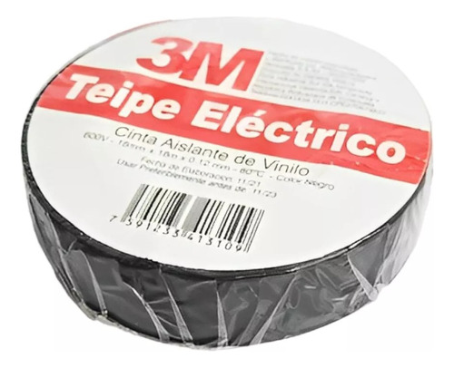 Teipe Electrico 3m 18 Mts Aislante Paquete 10 Unidades 