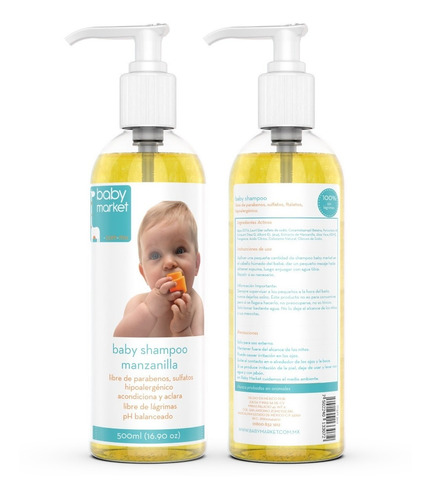 3 X Shampoo Para Bebés Manzanilla Hipoalergénico 500ml C/u