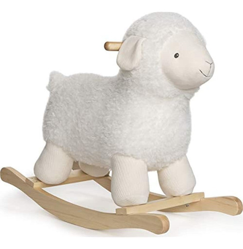 Mecedora De Corderito Gund Con Base De Madera Para Guardería