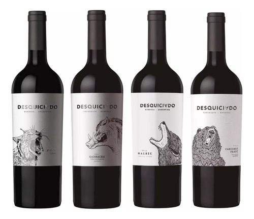 Combo X 4 Vino Tinto Degustación Desquiciado 750ml