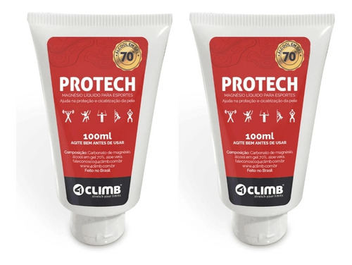 2x Magnésio Líquido 100ml - Álcool Em Gel - Protech 4climb