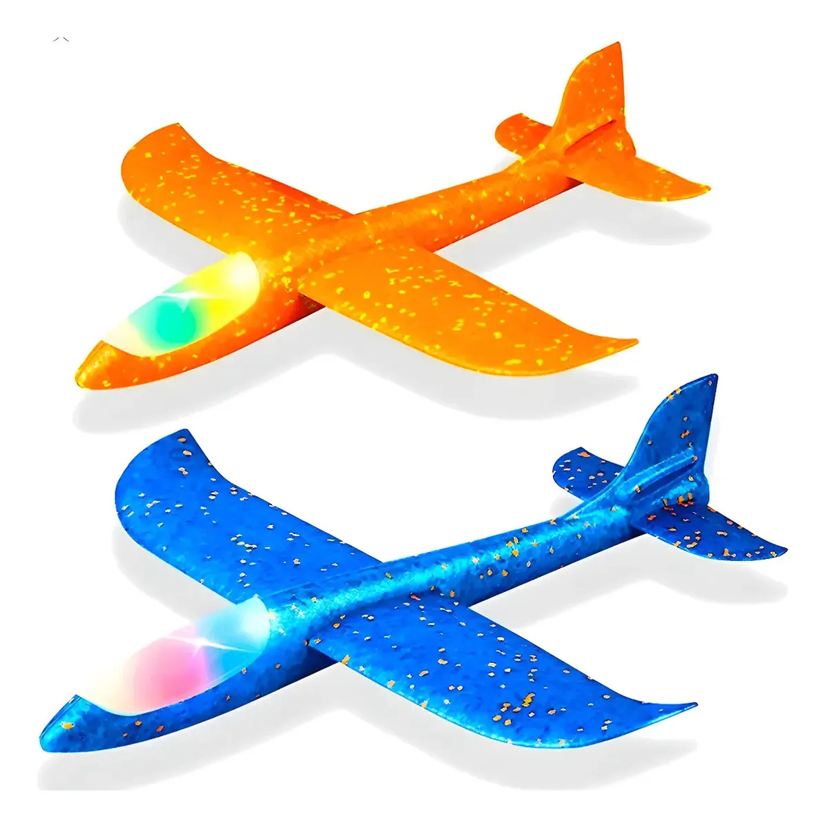 Avião Planador De Isopor Com Led Colorido Manual E Flexível Cor Colorido