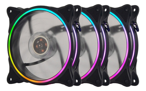 Kit De 3 Fanes Ventilador Para Pc Gamer Rgb Shot Gaming 12cm