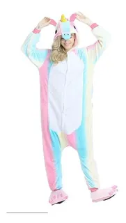 Pijama Mameluco Unicornio Arcoiris Pastel Adulto Envío Grati