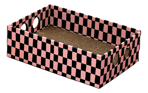 Caja Rascadora De Cartón Para Gatos, Salón De Rojo Naranja
