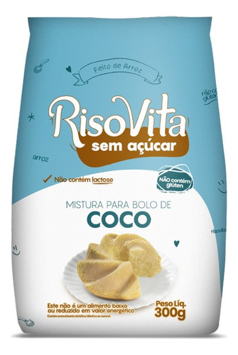 Mistura Para Bolo De Coco Sem Açúcar Risovita 300g