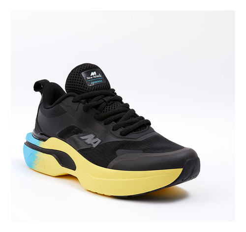 Zapatillas New Athletic Lifestyle Futur41 Negro Con Amarillo