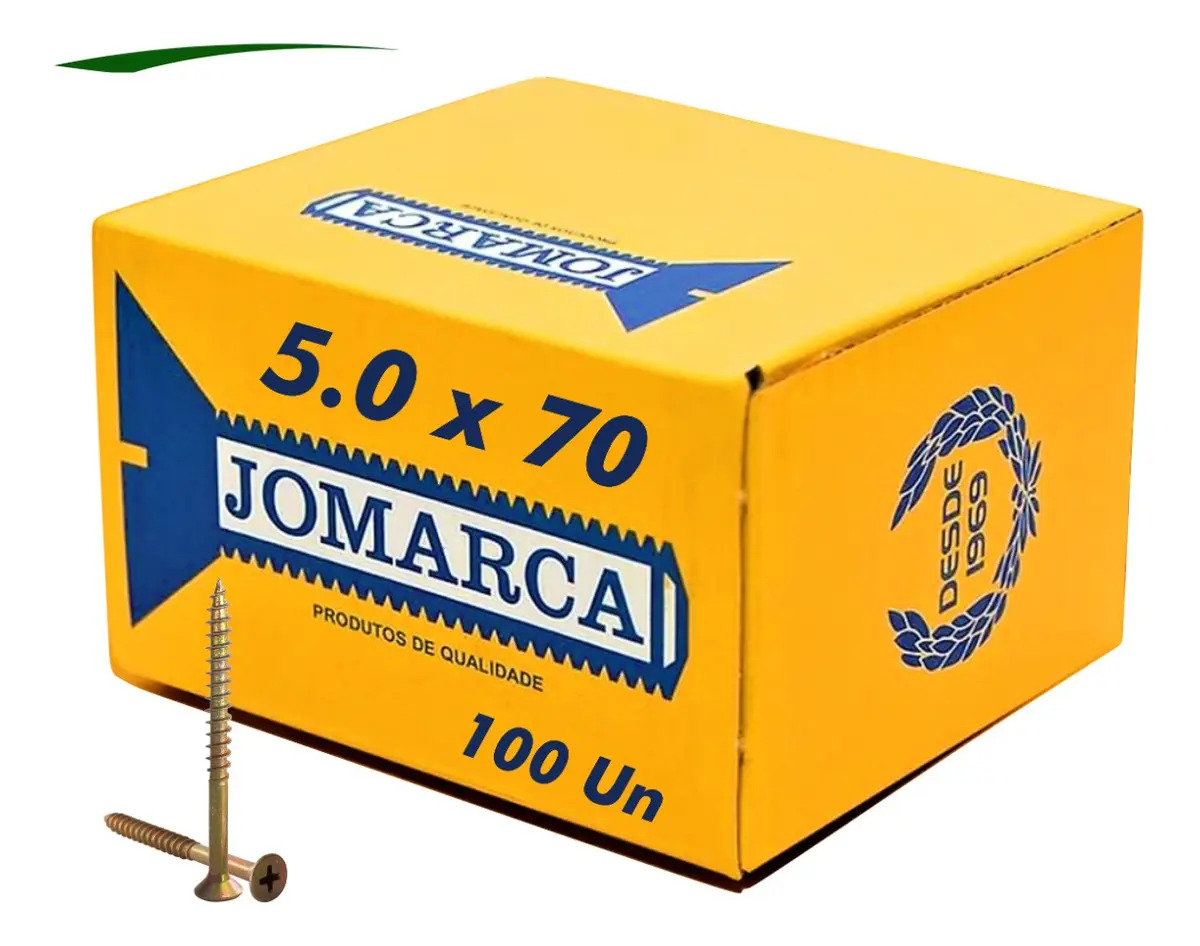 Parafuso Philips Cabeça Chata Jomarca 5x70mm 100 Unidades Madeira MDF