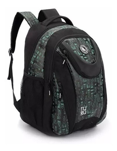 Mochila escolar juvenil resistente Dl0237, color negro, para hombre