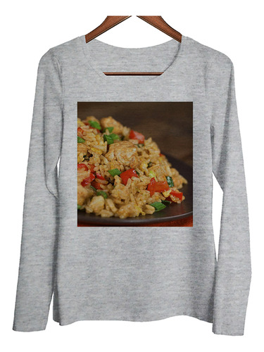 Remera Mujer Ml Arroz Chino Gastronomia Asia Plato Cheff P4