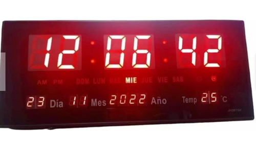 Reloj Mural Led Digital Temperatura Y Alarma 47cm X 23cm