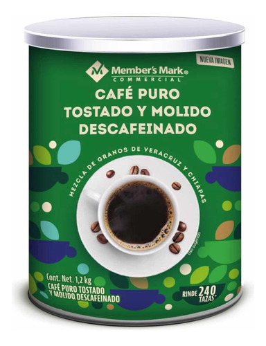 Café Molido Descafeinado Members Mark 1.2kg Envío Gratis