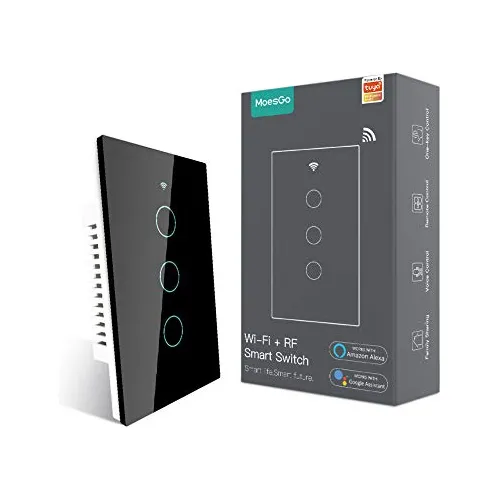 Interruptor De Pared Inteligente Moesgo Wifi, Panel De Vidri