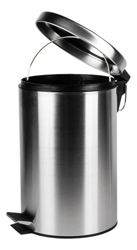Lixeira Inox 5 Litros Cesto Com Pedal E Balde Removivél