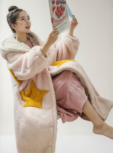 Bata Para Mujer, Pijama Cálido Bata De Descanso Invierno