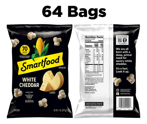 Palomitas De Maíz Sabor Queso Cheddar Blanco 28 Gramos 64 Un