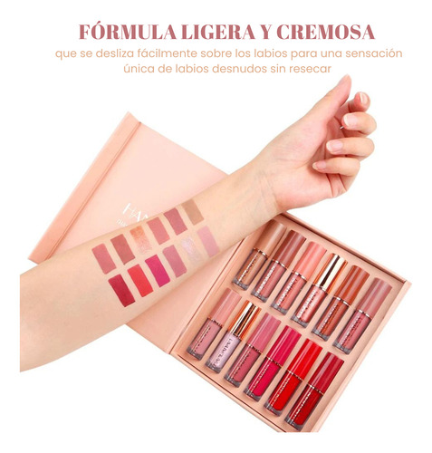 Set 12 Labiales Gloss Juego De Labiales Liquido Mate