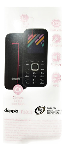 Teléfono Celular Doppio F1811 Telcel Negro