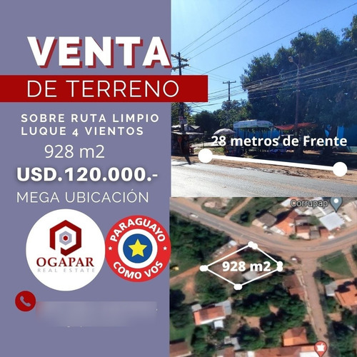 Imagen 1 de 5 de Vendo Sobre Ruta Y En Curva Entre Limpio Y Luque Mega Ubicación Para Comercios Estaciones Restaurantes Salones Ideal Para Invertir