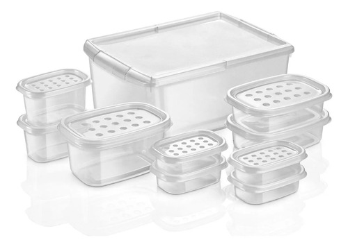 Contenedores Multiuso Plasticos X10 Medidas Imp Color Transparente