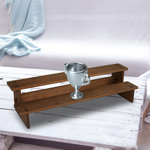 Soporte De Exhibición De Madera Para 2 Capas 40cm