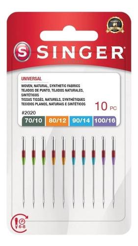 Surtido de agujas de coser Singer Domestic niqueladas