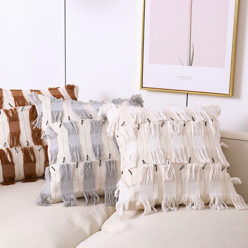 Fundas De Almohada De Lona Con Decoración Bohemia, 45 X 45 C