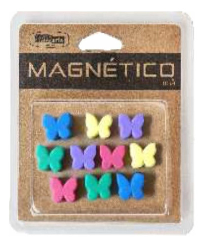 Kit Com 10 Unidades Imã Magnética P/ Recado Lousa Geladeira Cor Coloridos Borboleta