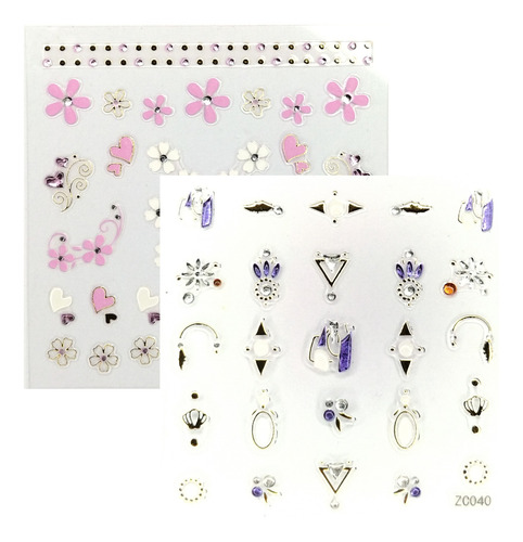 Stickers Adhesivos Para Uñas Charms - 2 Unidades Fluoritas