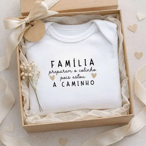 Body Revelação Gravidez Frase Titios Estou A Caminho Cor Branco Tamanho P